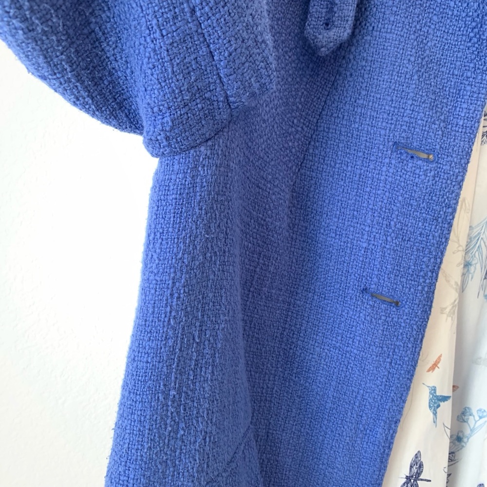 H&M Periwinkle 3/4 Sleeve Boucle Coat Size 8 - Picture 7 of 11